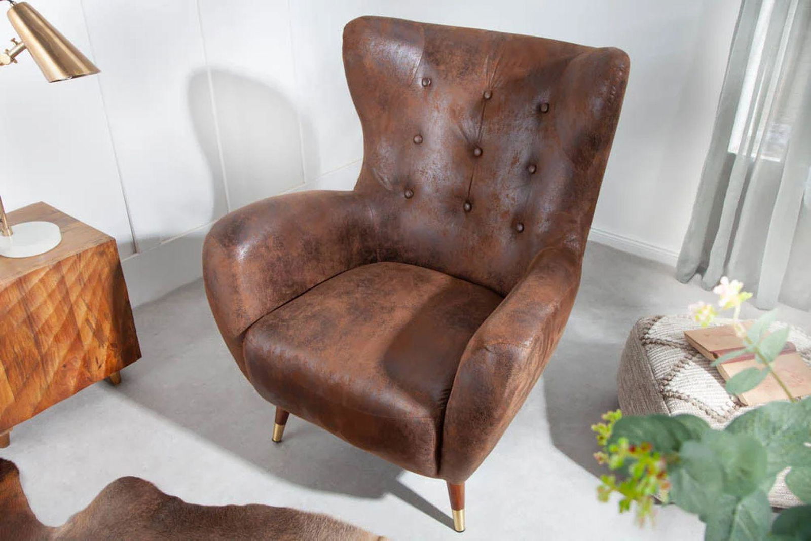 FOTEL DON ANTYCZNY BRĄZ / 40982  / INVICTA INTERIOR