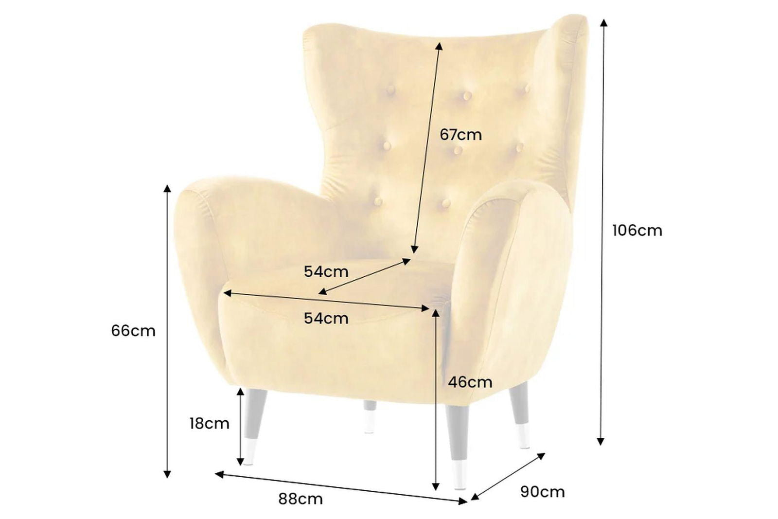FOTEL DON ŻÓŁTY / 42640 / INVICTA INTERIOR / INVICTA INTERIOR