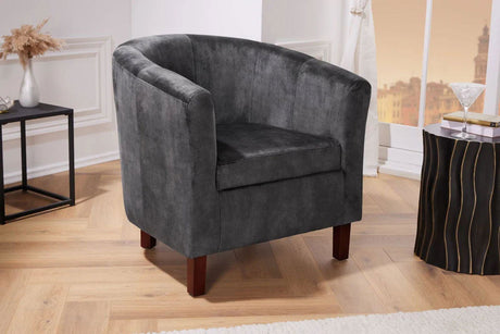 FOTEL HEMINGWAY SZARY AKSAMIT / 43890 / INVICTA INTERIOR