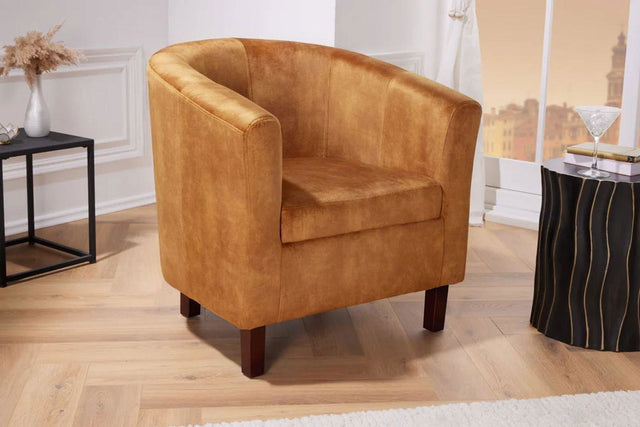 FOTEL HEMINGWAY ŻÓŁTY AKSAMIT / 43892 / INVICTA INTERIOR