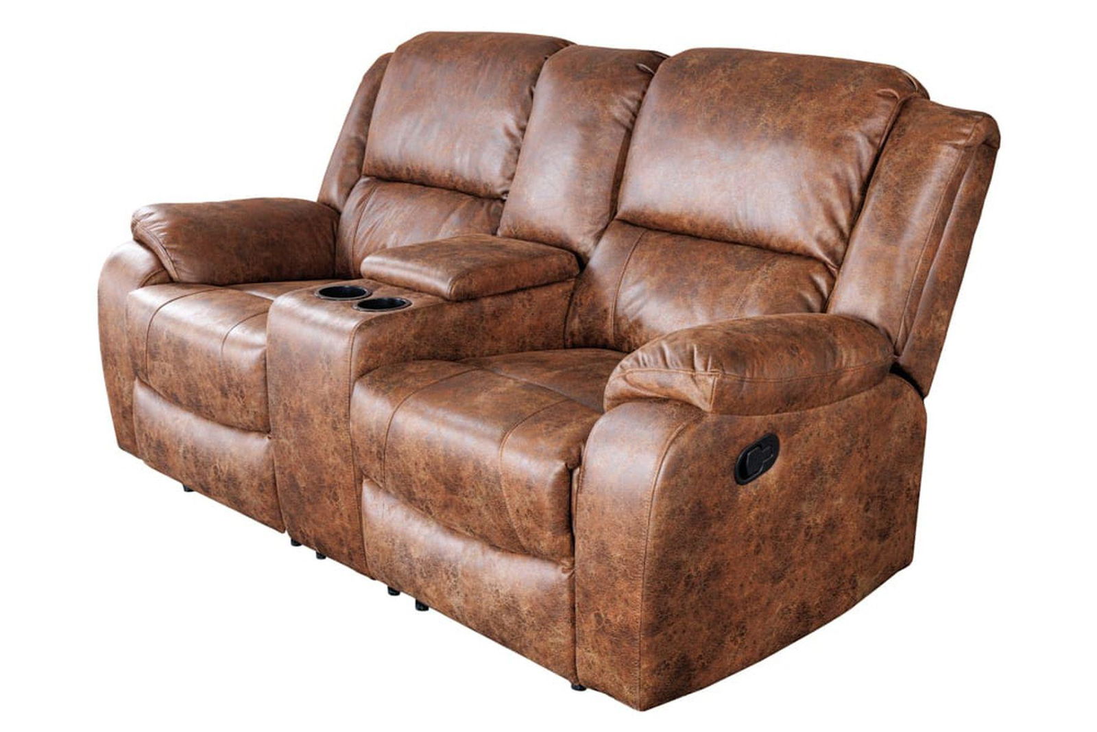 FOTEL HOLLYWOOD KINOWY 2 OSOBOWY IMITACJA SKÓRY ANTYCZNY BRĄZ 188 CM / 42811 / INVICTA INTERIOR