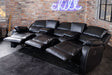 FOTEL HOLLYWOOD KINOWY 3 OSOBOWY IMITACJA SKÓRY CZARNY 295 CM / 42813 / INVICTA INTERIOR