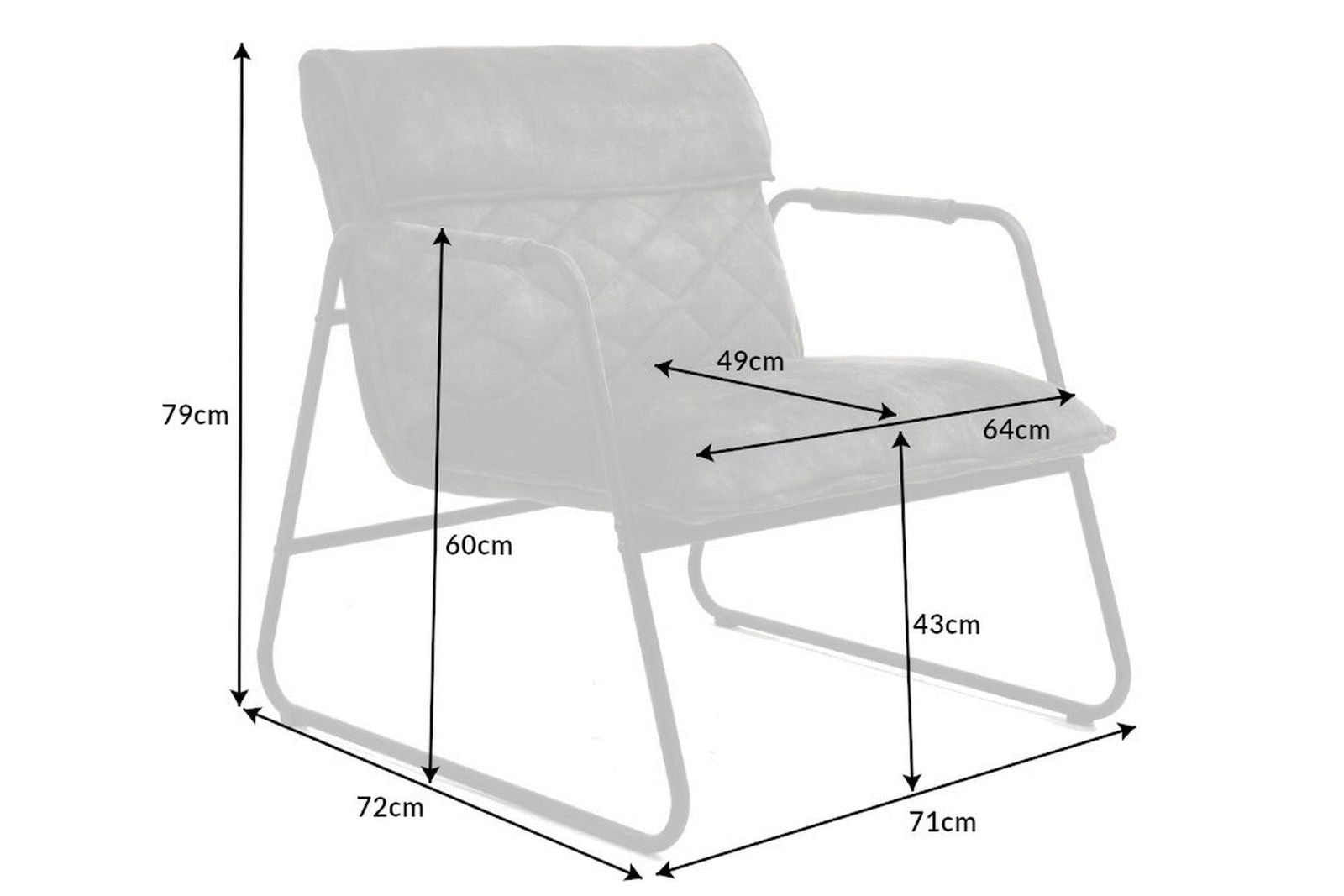 FOTEL MUSTANG LOUNGER SZARY / 40760  / INVICTA INTERIOR