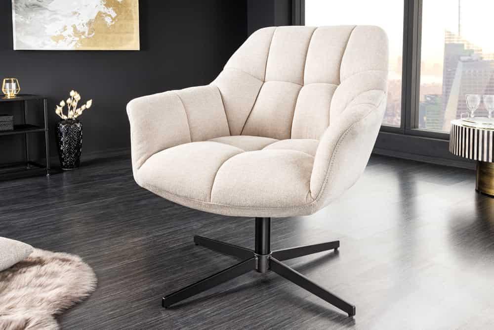 FOTEL OBROTOWY PAPILLON BEŻOWY / 44226 / INVICTA INTERIOR