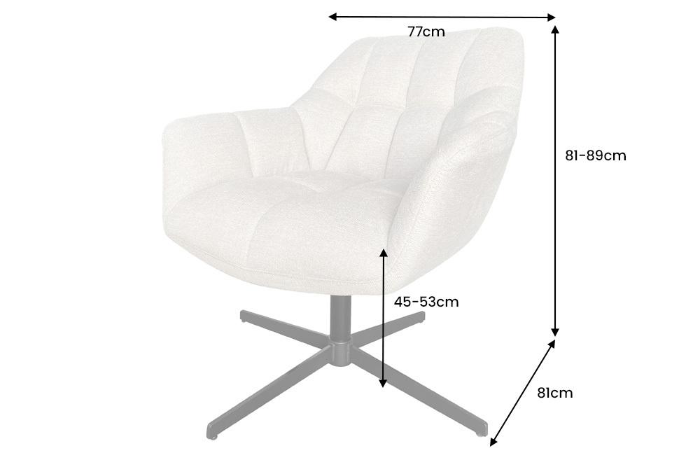 FOTEL OBROTOWY PAPILLON BEŻOWY / 44226 / INVICTA INTERIOR