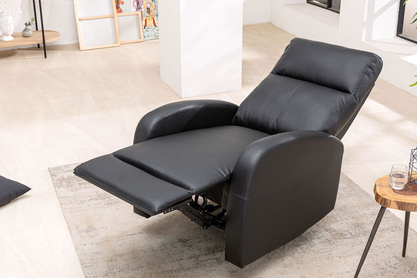 FOTEL RELAKSACYJNY HOLLYWOOD CZARNY / 40789  / INVICTA INTERIOR
