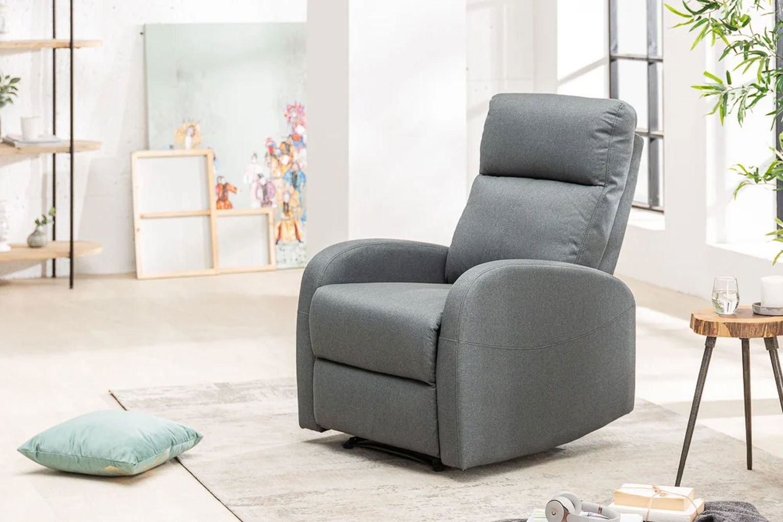 FOTEL RELAKSACYJNY HOLLYWOOD SZARY / 40790  / INVICTA INTERIOR