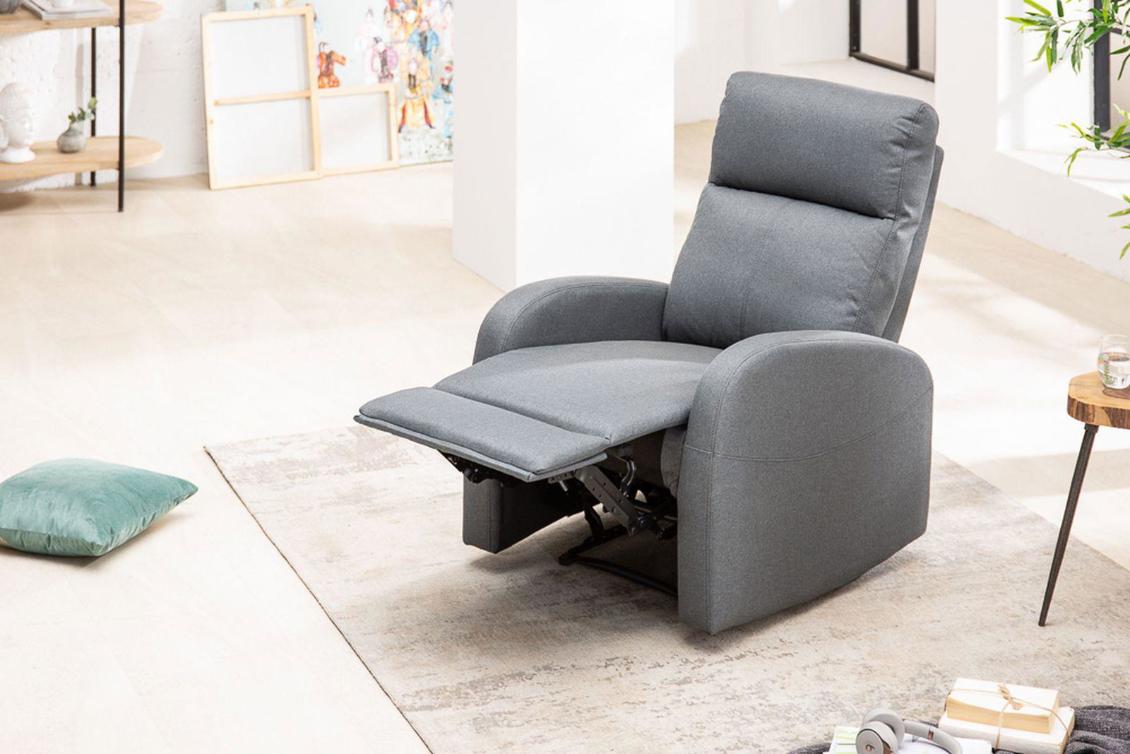 FOTEL RELAKSACYJNY HOLLYWOOD SZARY / 40790  / INVICTA INTERIOR