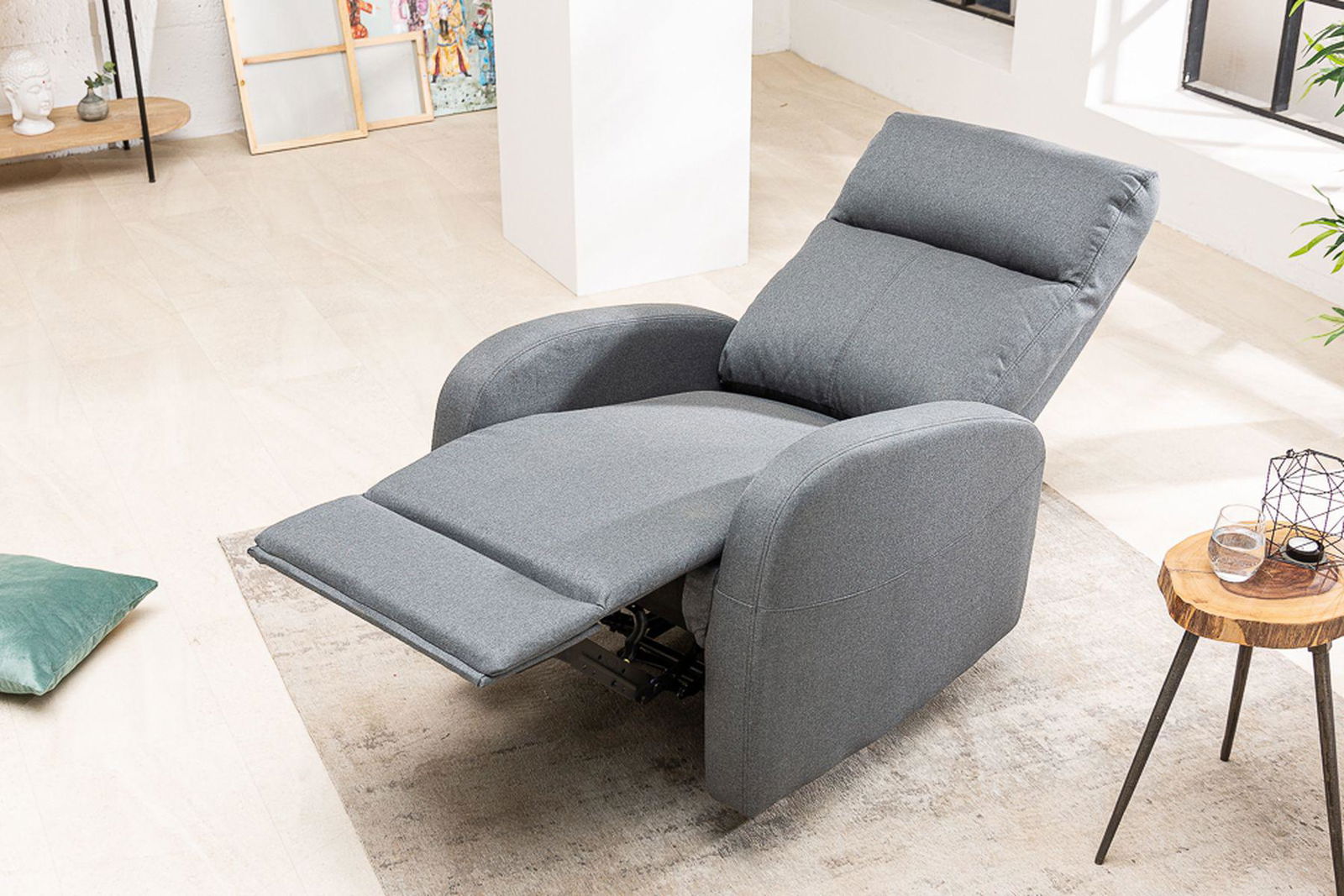 FOTEL RELAKSACYJNY HOLLYWOOD SZARY / 40790  / INVICTA INTERIOR