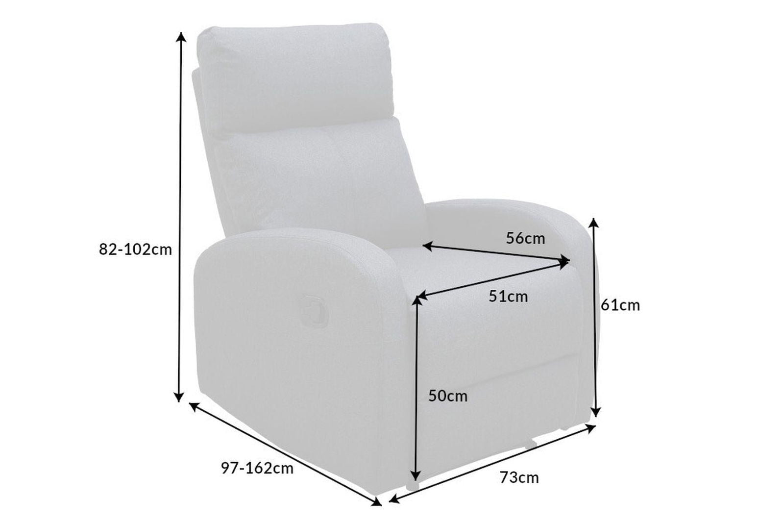FOTEL RELAKSACYJNY HOLLYWOOD SZARY / 40790  / INVICTA INTERIOR