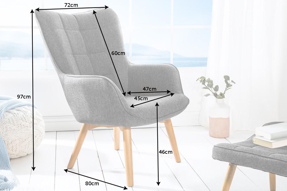 FOTEL SCANDINAVIA SZARY / 39187  / INVICTA INTERIOR