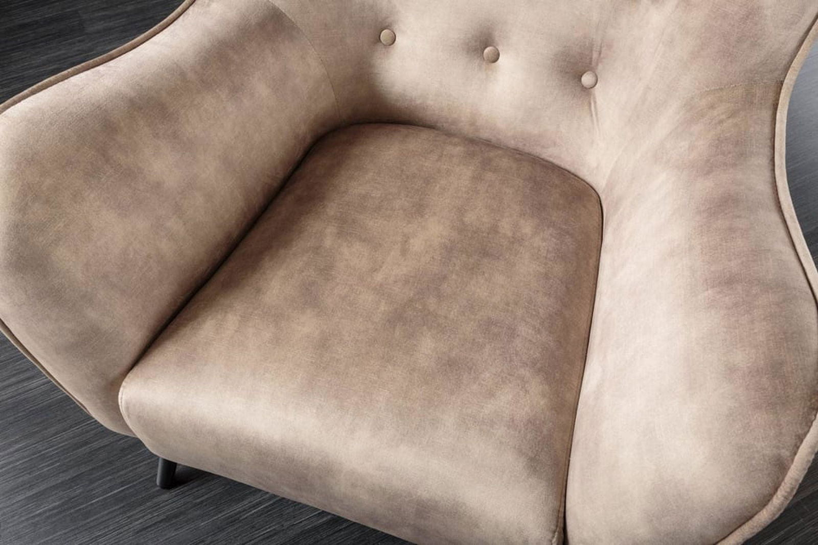 FOTEL USZAK AMSTERDAM BEŻOWY AKSAMIT / 43568 / INVICTA INTERIOR