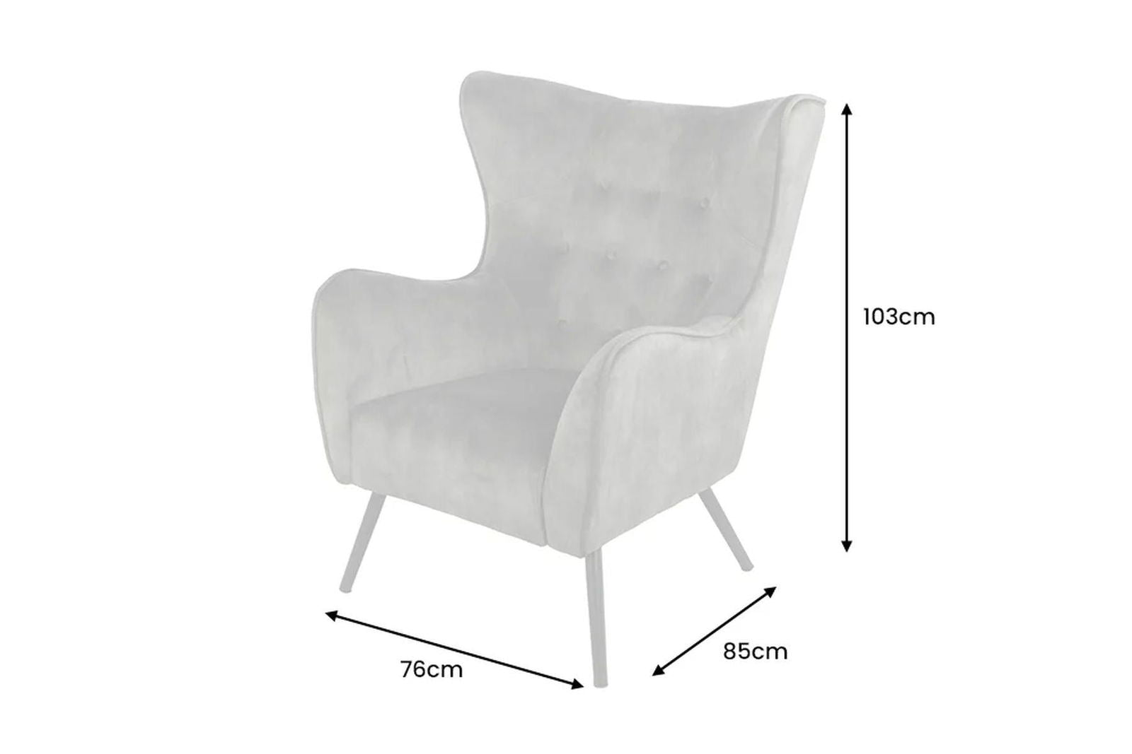 FOTEL USZAK AMSTERDAM BEŻOWY AKSAMIT / 43568 / INVICTA INTERIOR