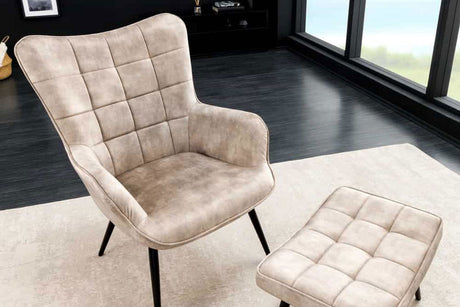 FOTEL Z PODŁOKIETNIKIEM SCANDINAVIA KREMOWY  / 41825  / INVICTA INTERIOR