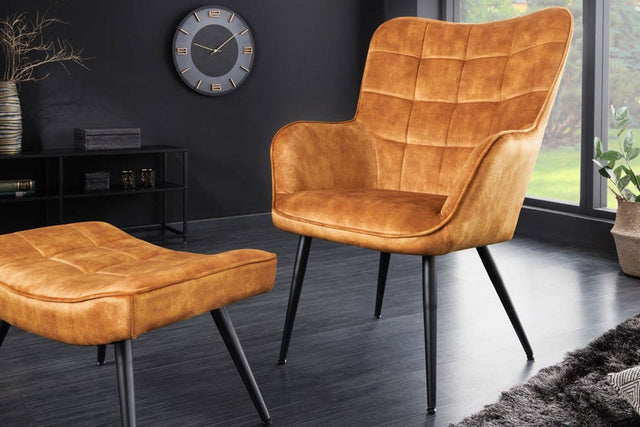 FOTEL Z PODŁOKIETNIKIEM SCANDINAVIA ŻÓŁTY  / 44019  / INVICTA INTERIOR