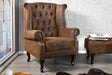 Fotel CHESTERFIELD brąz antyczny / 19448  / INVICTA INTERIOR