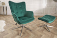 Fotel Lounger 100-110cm zielony Samt / 39512  / INVICTA INTERIOR