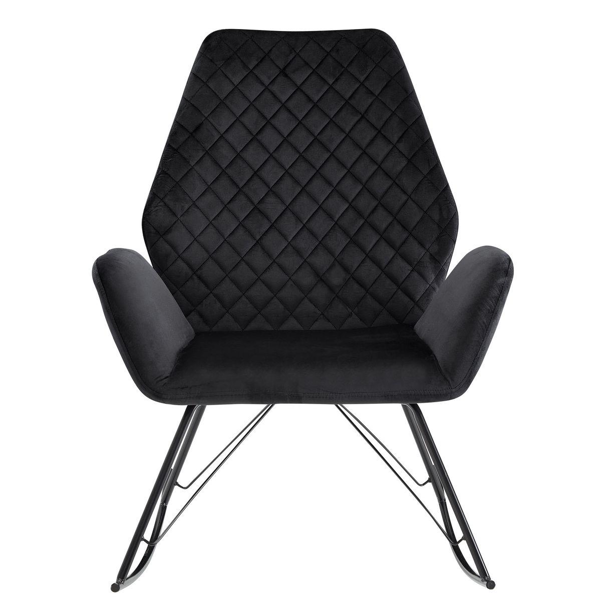 Fotel WOHNLING bujany relaksacyjny czarny aksamit / WL6.440