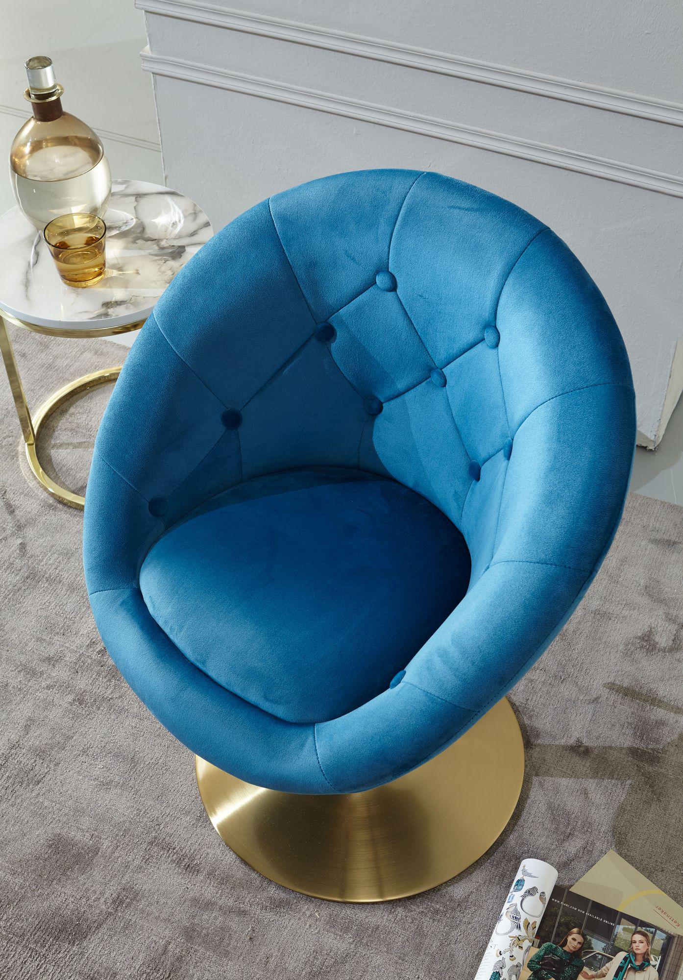 Fotel wypoczynkowy obrotowy Club Chair Velvet niebieski Wohnling / WL6.301
