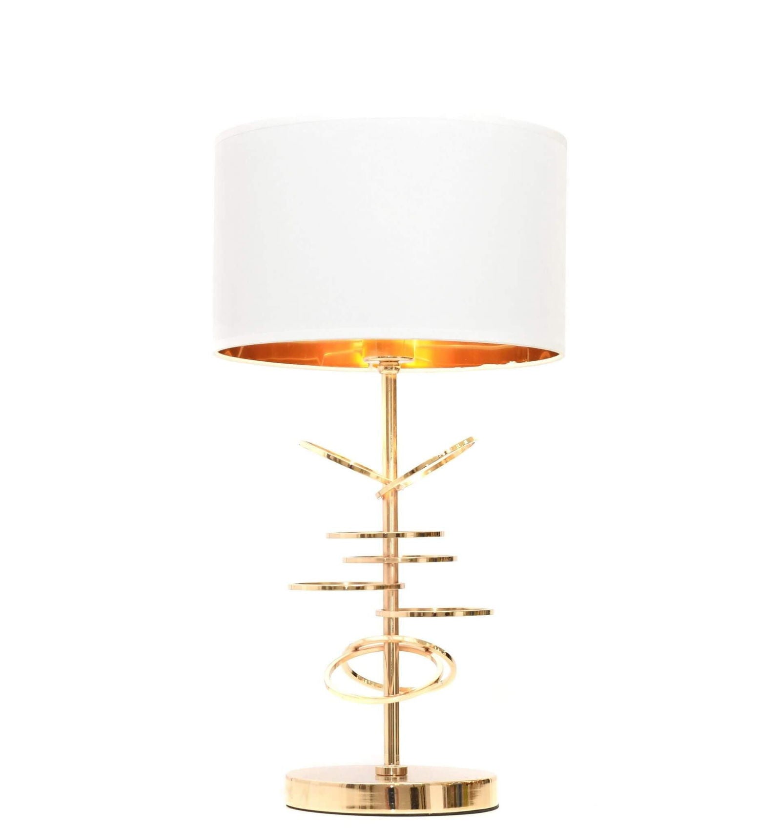 GLAMOUR LAMPA NOCNA BIAŁO-ZŁOTA MILARI