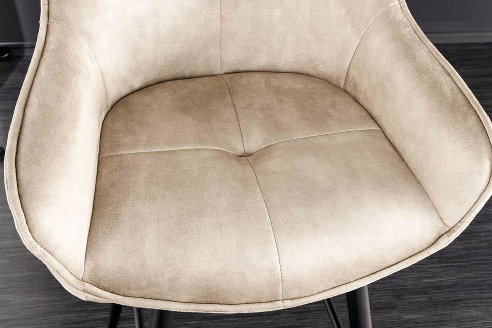 HOKER / KRZESŁO BAROWE EUPHORIA BEŻOWY AKSAMIT / 43686 / INVICTA INTERIOR