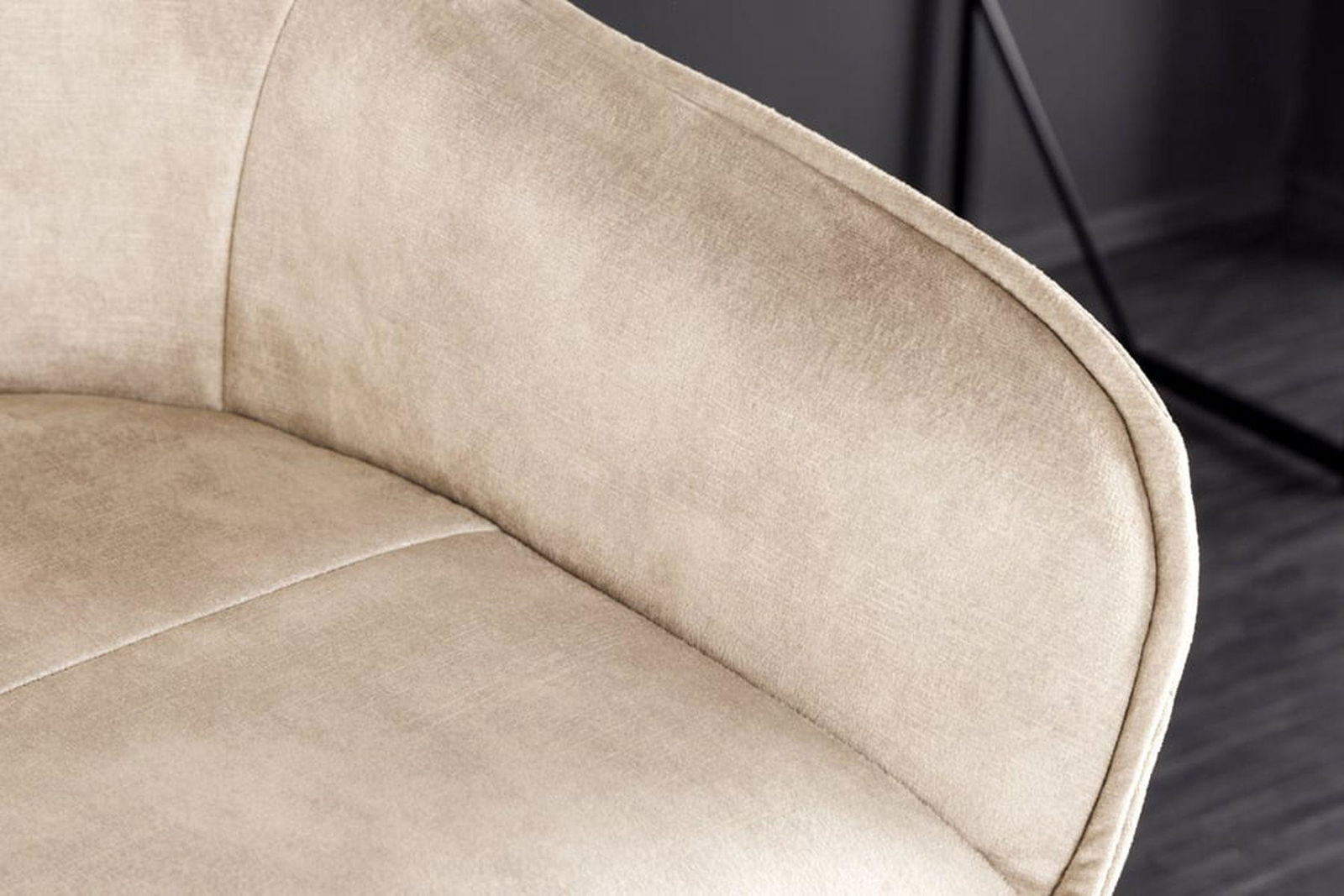 HOKER / KRZESŁO BAROWE EUPHORIA BEŻOWY AKSAMIT / 43686 / INVICTA INTERIOR