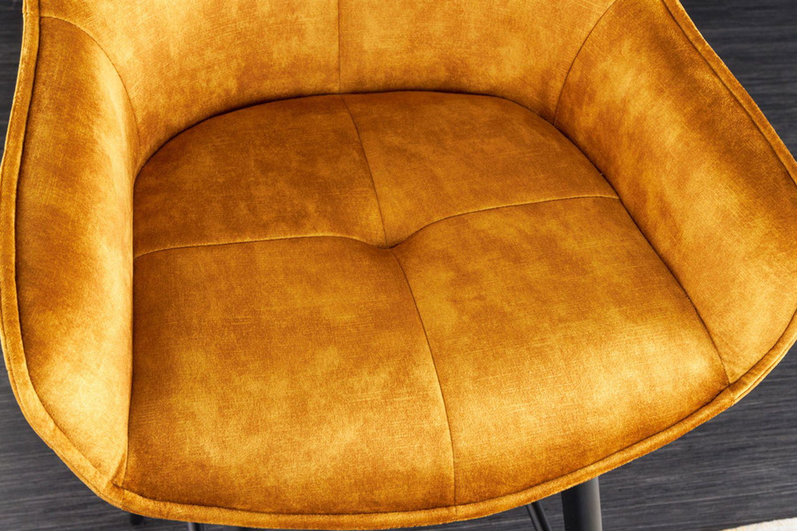 HOKER / KRZESŁO BAROWE EUPHORIA ŻÓŁTY AKSAMIT / 43687 / INVICTA INTERIOR