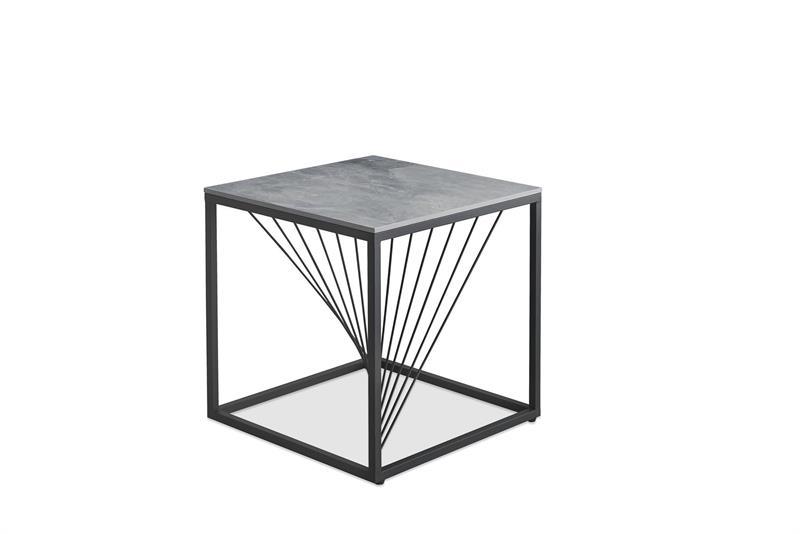 INFINITY 2 stolik z blatem KWADRAT popielaty marmur + czarna podstawa / HAL