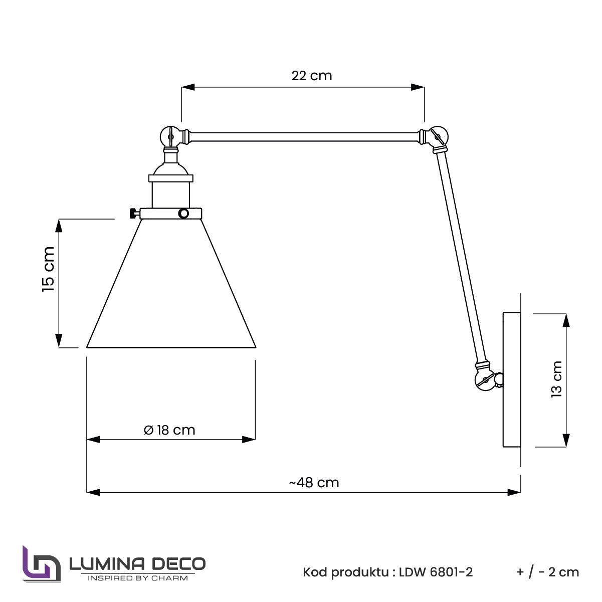 KINKIET LAMPA ŚCIENNA LOFT NUBI PRO GREY W2