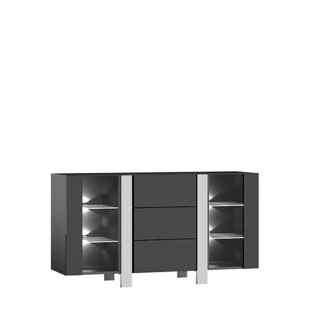 KOMODA CROMO CL04 (2 drzwi szkło, 3 szuflady)