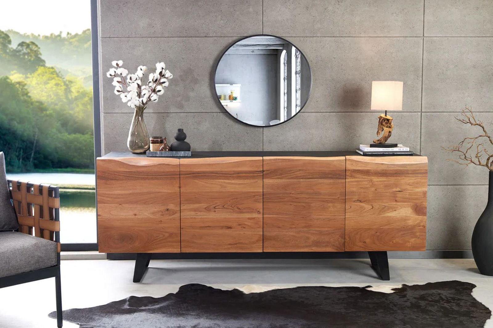 KOMODA ORGANIC ARTWORK AKACJA 180CM / 43304 / INVICTA INTERIOR