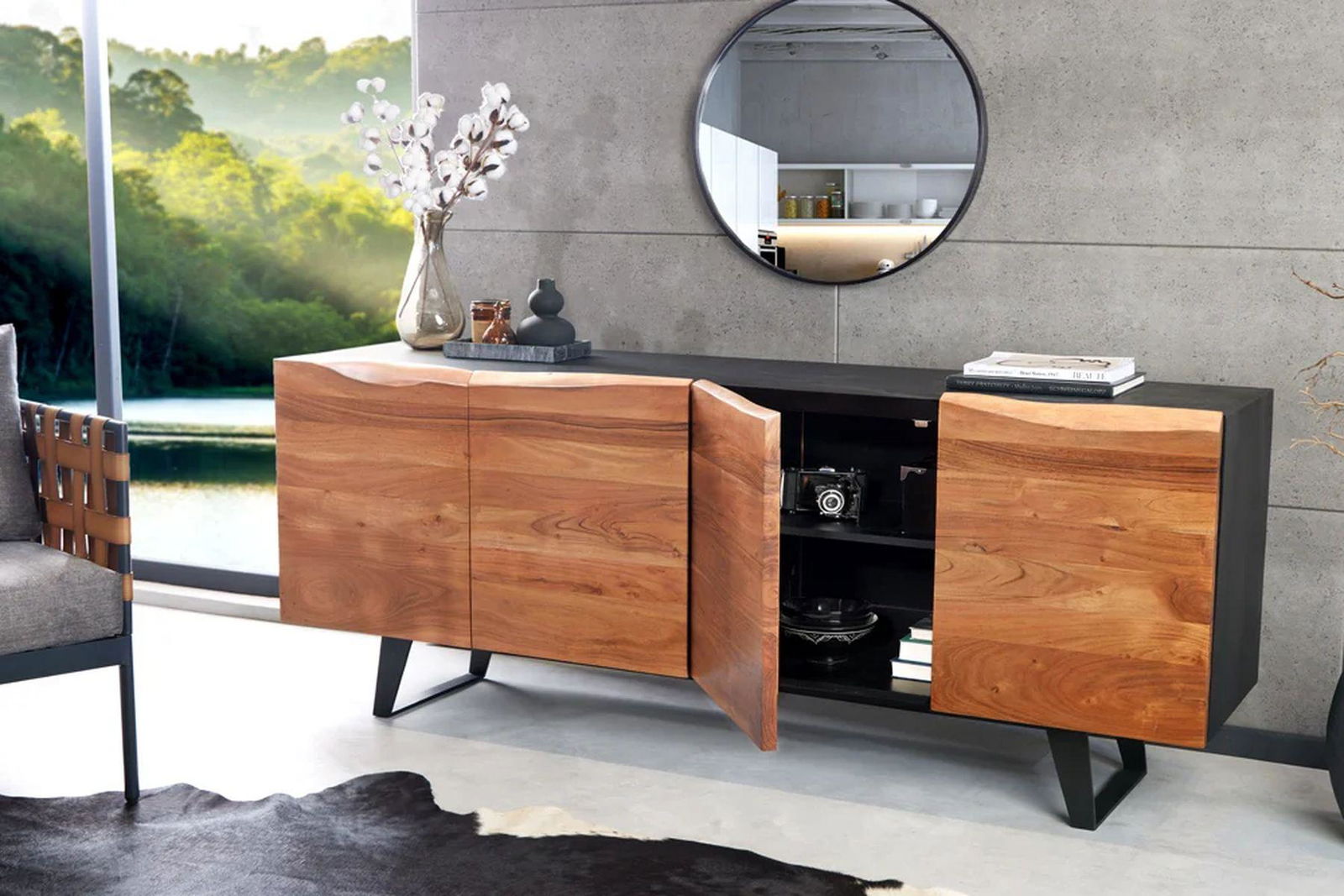 KOMODA ORGANIC ARTWORK AKACJA 180CM / 43304 / INVICTA INTERIOR