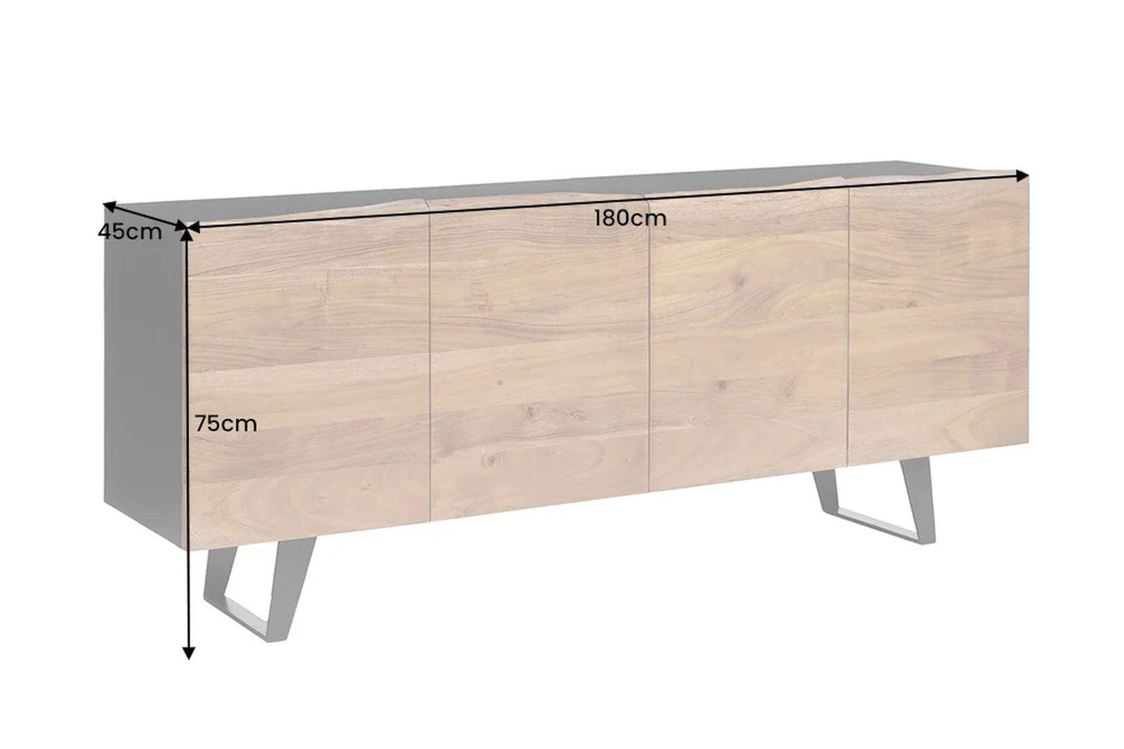 KOMODA ORGANIC ARTWORK AKACJA 180CM / 43304 / INVICTA INTERIOR