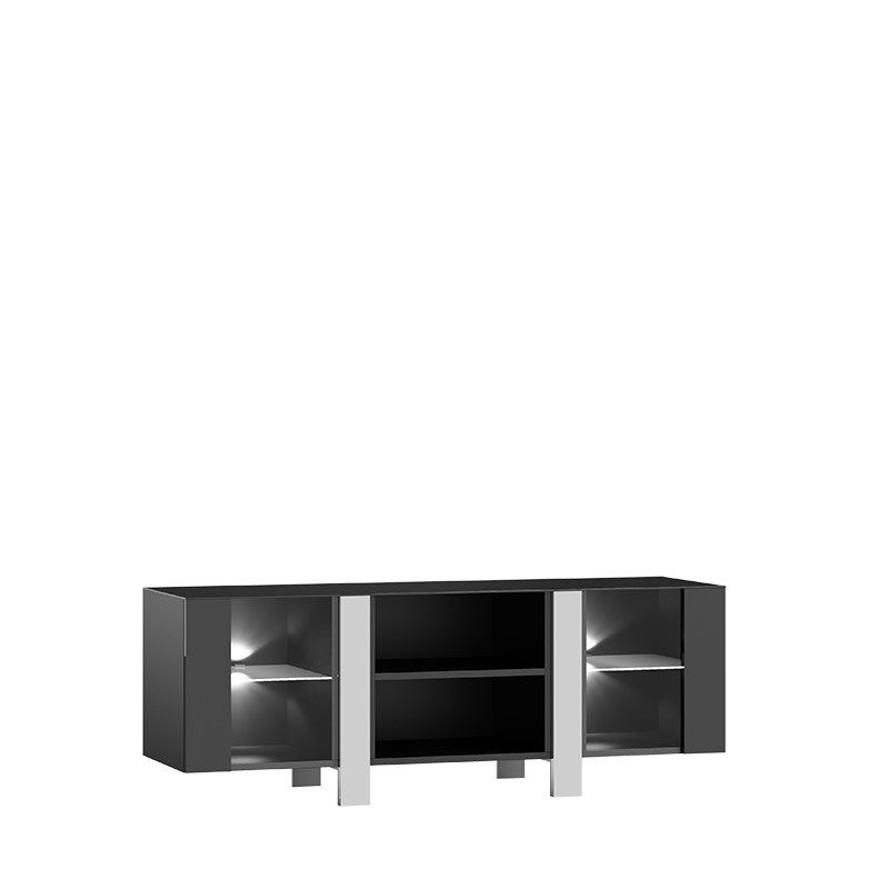 KOMODA RTV CROMO CL01 (2 drzwi szkło, wnęka z półk?
)