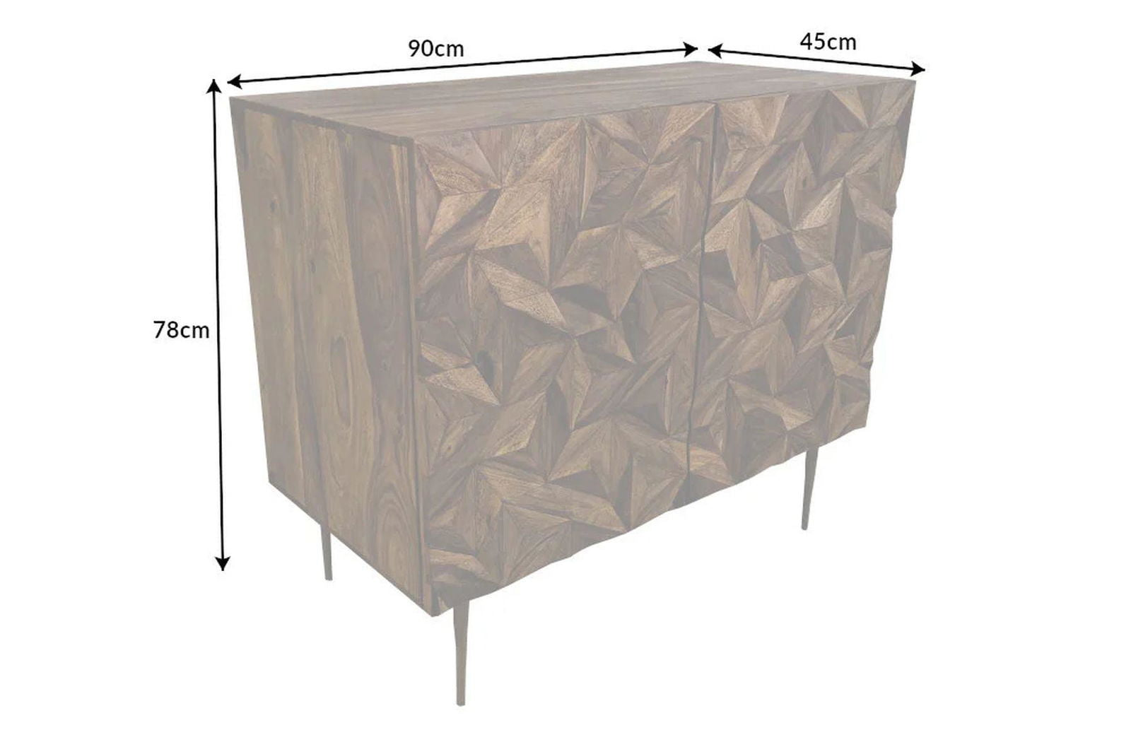 KOMODA STONE FINISH  SHEESHAM 90 CM / 43450 / INVICTA INTERIOR
