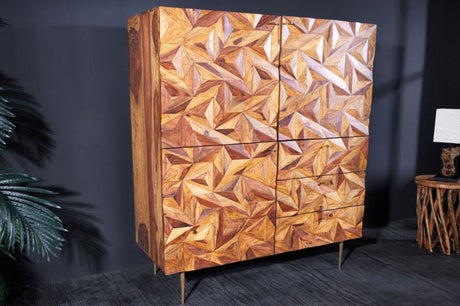 KOMODA STONE FINISH WYSOKA SHEESHAM / 43454 / INVICTA INTERIOR