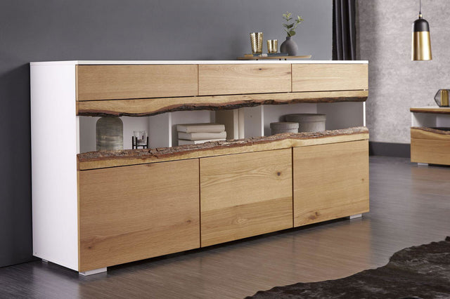 KOMODA WILD OAK 180 CM BIAŁA / DĄB NATURALNY 40063   / INVICTA INTERIOR