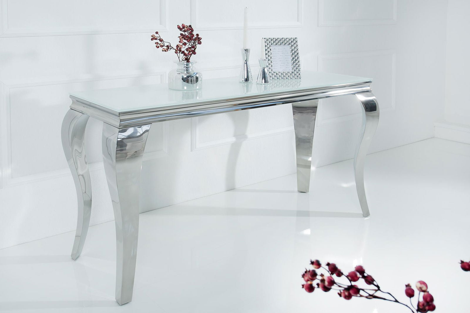 KONSOLA MODERN SILVER WHITE /37905   / INVICTA INTERIOR