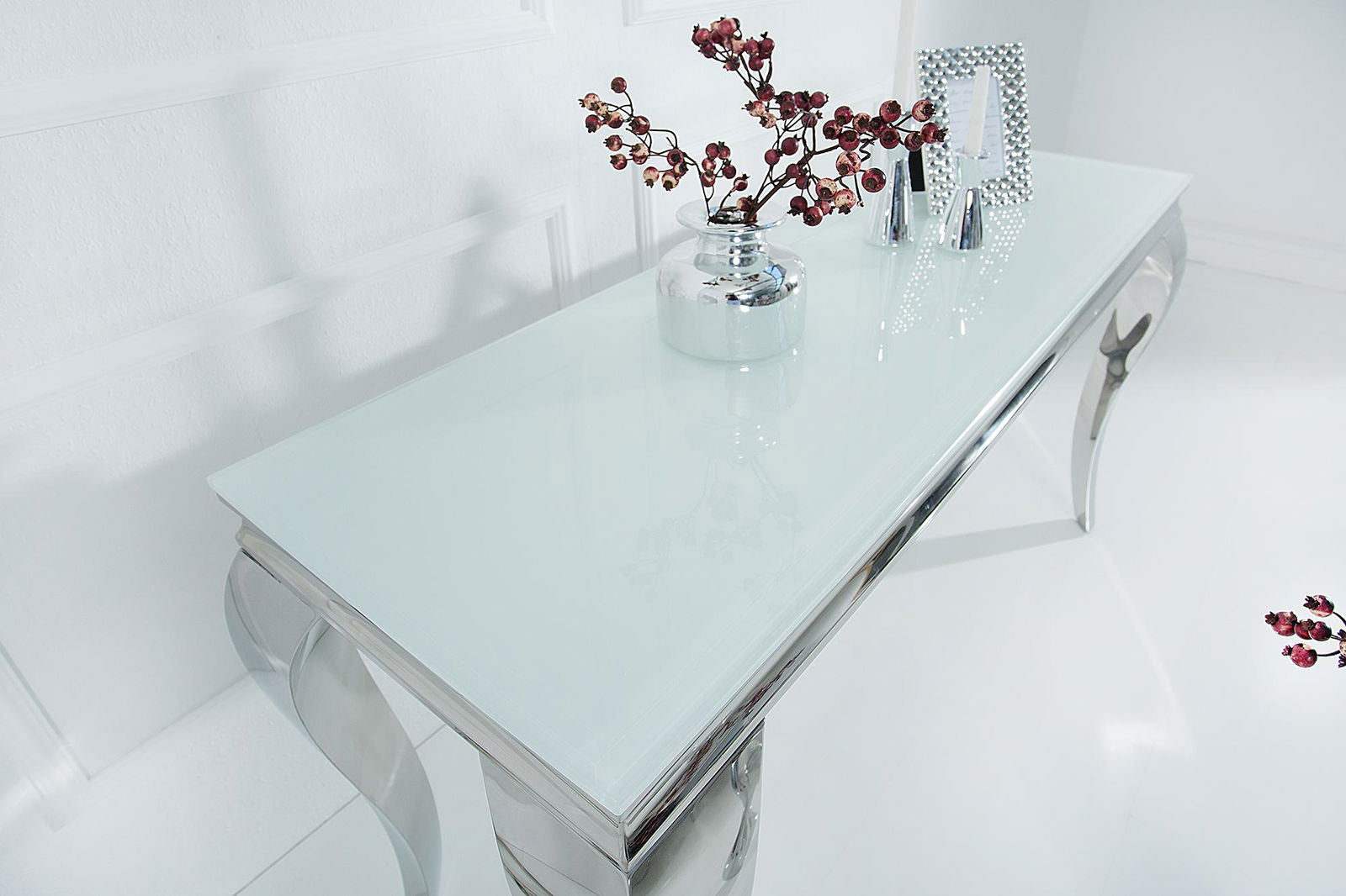 KONSOLA MODERN SILVER WHITE /37905   / INVICTA INTERIOR