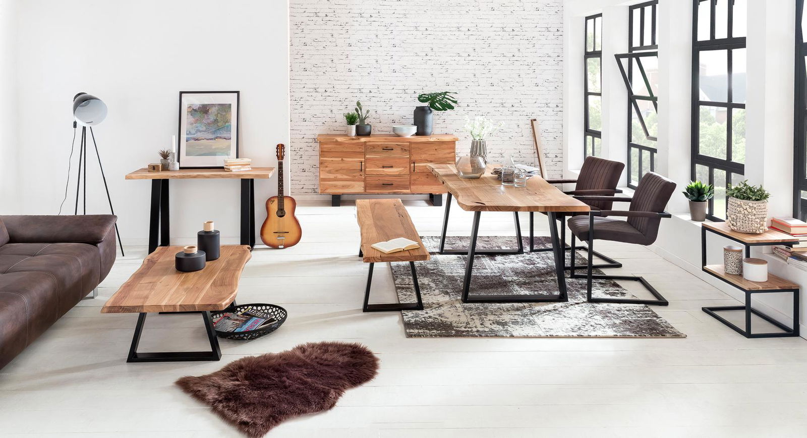 KONSOLA Wohnling GAYA DREWNO LITE AKACJA /  WL1.829