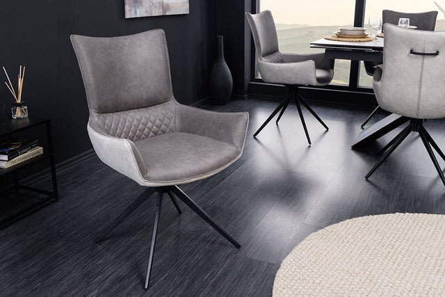KRZESŁO ALPINE OBROTOWE SZARE MIKROFIBRA / 43720 / INVICTA INTERIOR