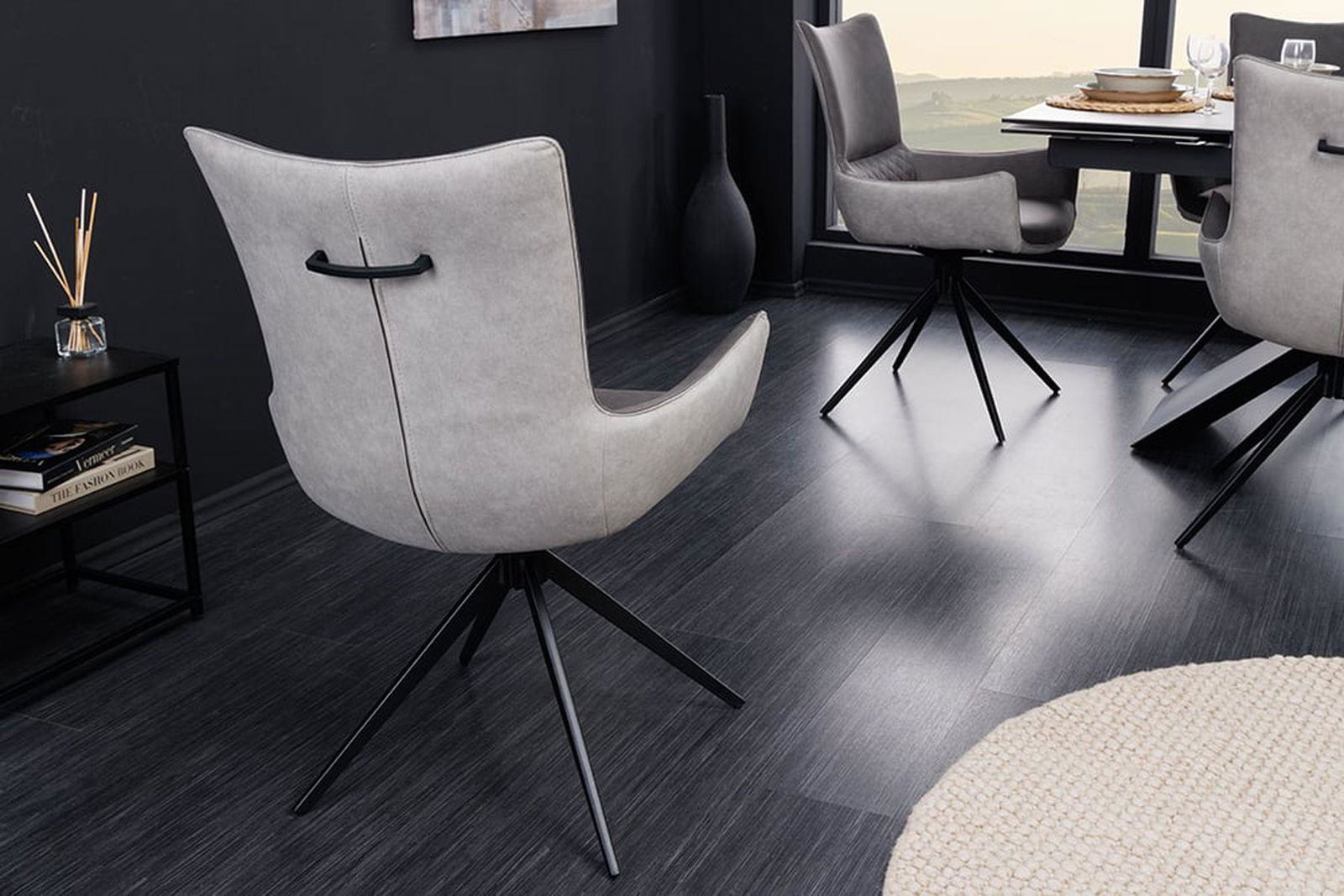 KRZESŁO ALPINE OBROTOWE SZARE MIKROFIBRA / 43720 / INVICTA INTERIOR