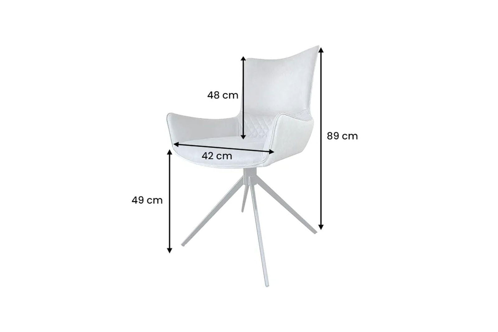 KRZESŁO ALPINE OBROTOWE SZARE MIKROFIBRA / 43720 / INVICTA INTERIOR