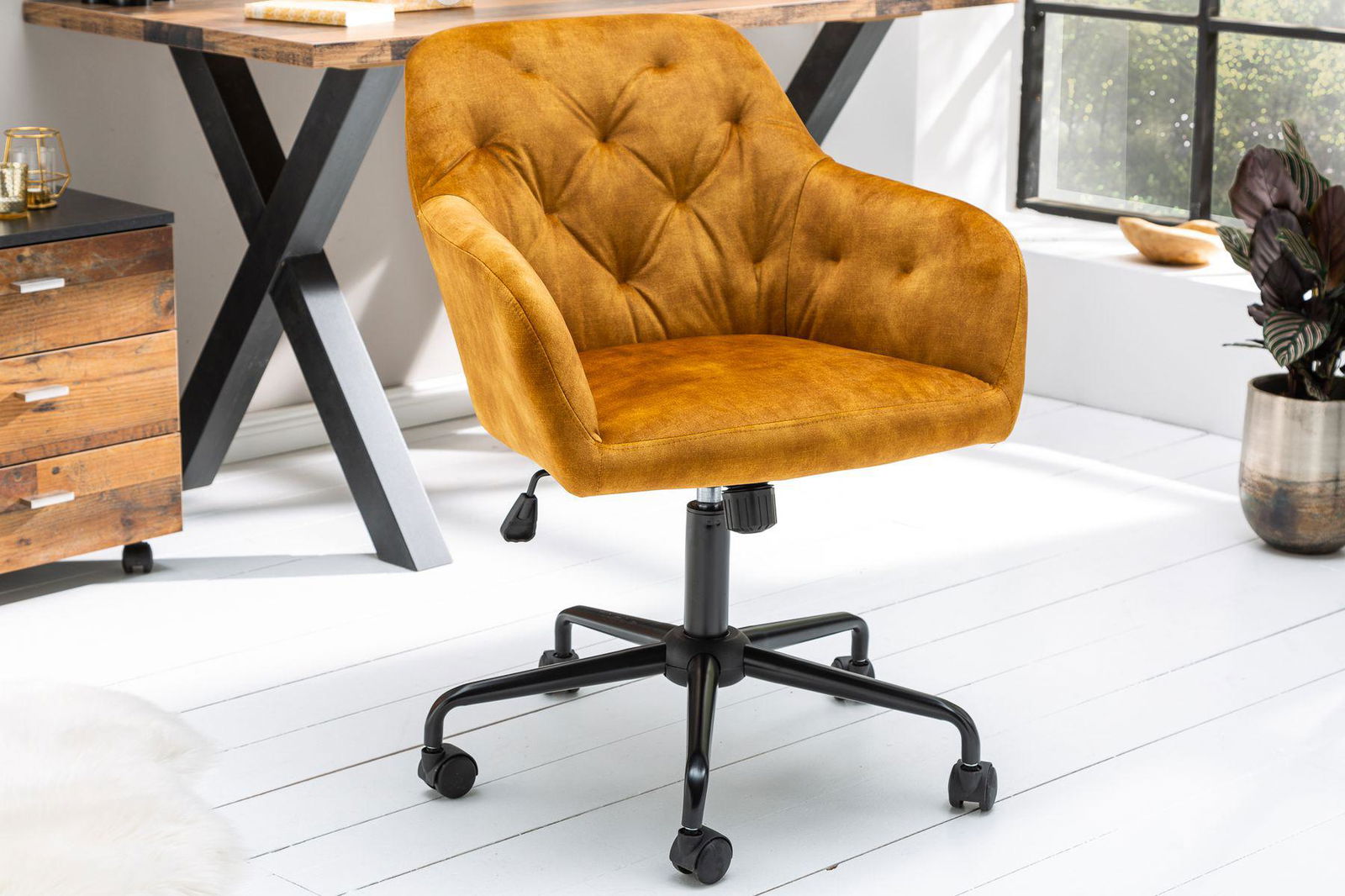 KRZESŁO DUTCH KOMFORT ŻÓŁTY AKSAMIT / 40303 / INVICTA INTERIOR