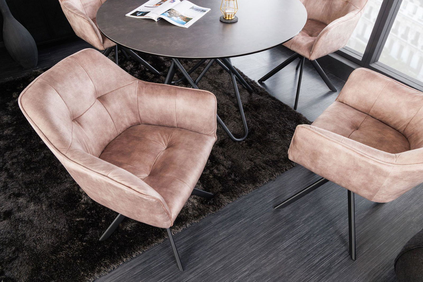 KRZESŁO LOFT OBROTOWE BEŻOWE / 42391 / INVICTA INTERIOR