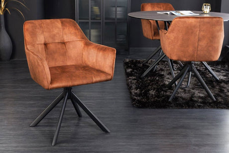 KRZESŁO LOFT OBROTOWE BRĄZOWE / 42394 / INVICTA INTERIOR