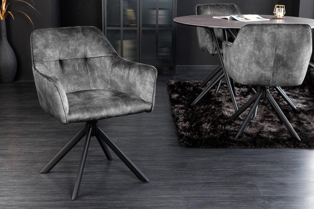 KRZESŁO LOFT OBROTOWE SZARE / 42390 / INVICTA INTERIOR