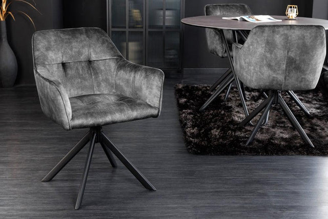 KRZESŁO LOFT OBROTOWE SZARE / 42390 / INVICTA INTERIOR