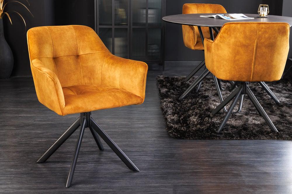 KRZESŁO LOFT OBROTOWE ŻÓŁTE / 42392 / INVICTA INTERIOR