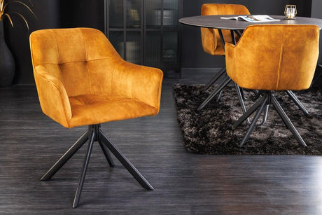 KRZESŁO LOFT OBROTOWE ŻÓŁTE / 42392 / INVICTA INTERIOR